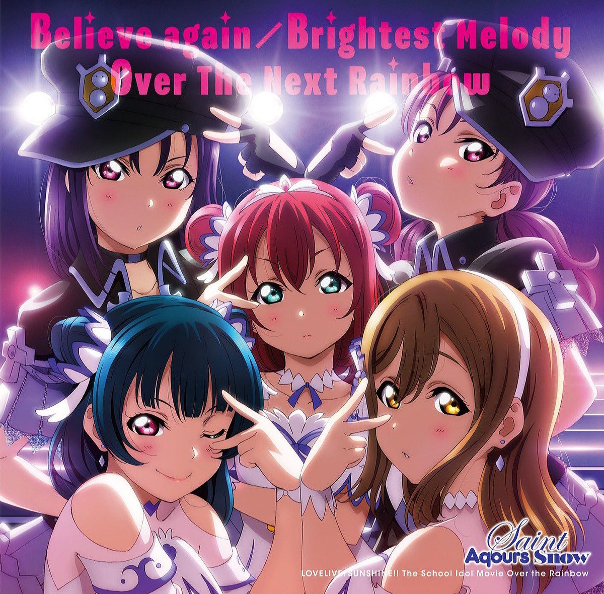 Ken107Muro's tweet photo. 今日で劇場版『ラブライブ！サンシャイン!! The School Idol Movie Over the Rainbow』の挿入歌「Believe again」＆「Brightest Melody」＆「Over The Next Rainbow」発売5周年✨🌈
#lovelive #Aqours #SaintSnow https://t.co/IGVi0gpByg