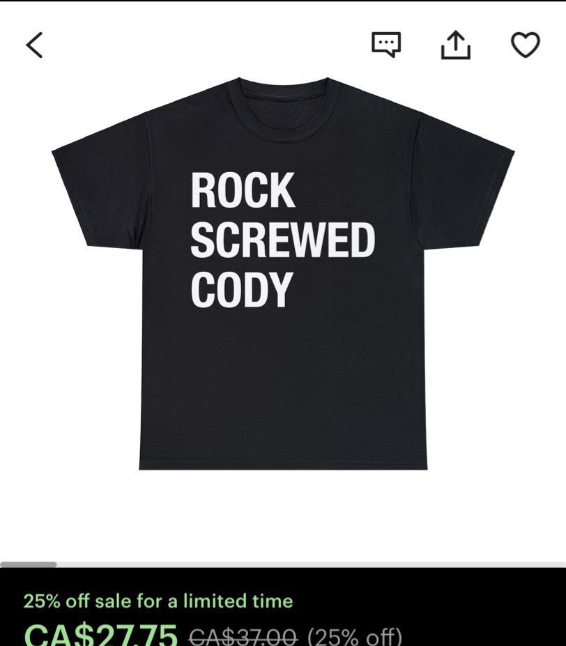 NotCoolNoah's tweet photo. @WWE @CodyRhodes @ShinsukeN @USANetwork Dont care buy this shirt instead https://t.co/0oPuvc09bJ