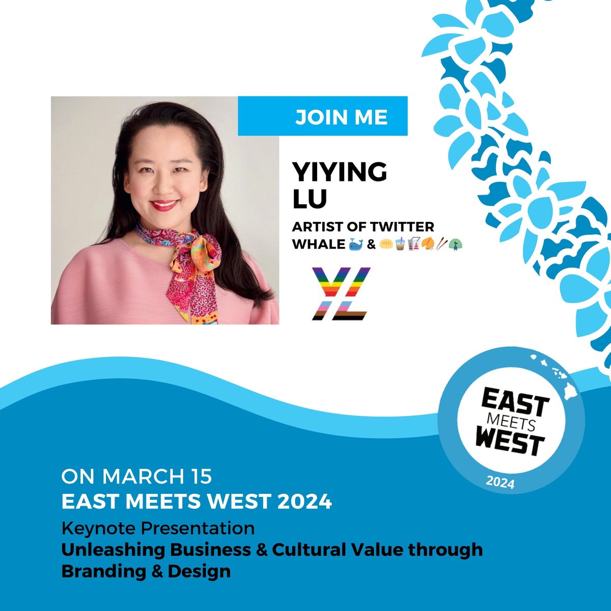 🌟 Very excited 🌟 to announce another Keynote Presentation 🎤 from @YiyingLu, Artist of Twitter Fail Whale 🐳 and emojis 🥟🧋🥡🥠🥢🦚. Register today to meet Yiying and other amazing speakers at eastmeetswest.co