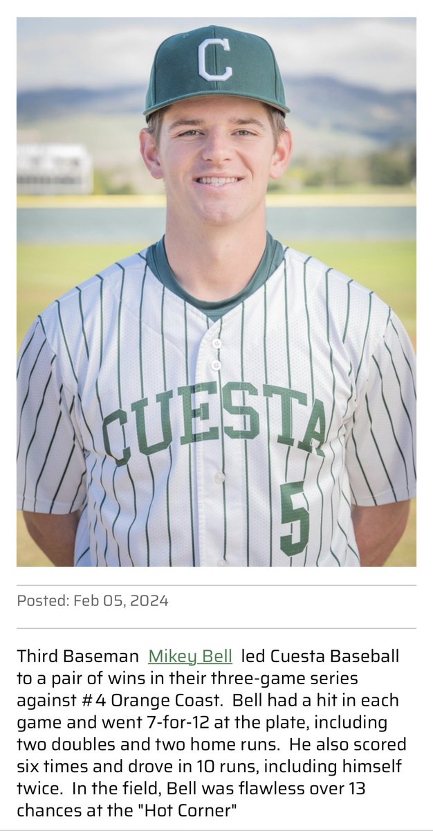 Bell03Mikey's tweet photo. Athlete of the week, roll Cougs! https://t.co/OrnnPdMpWO
