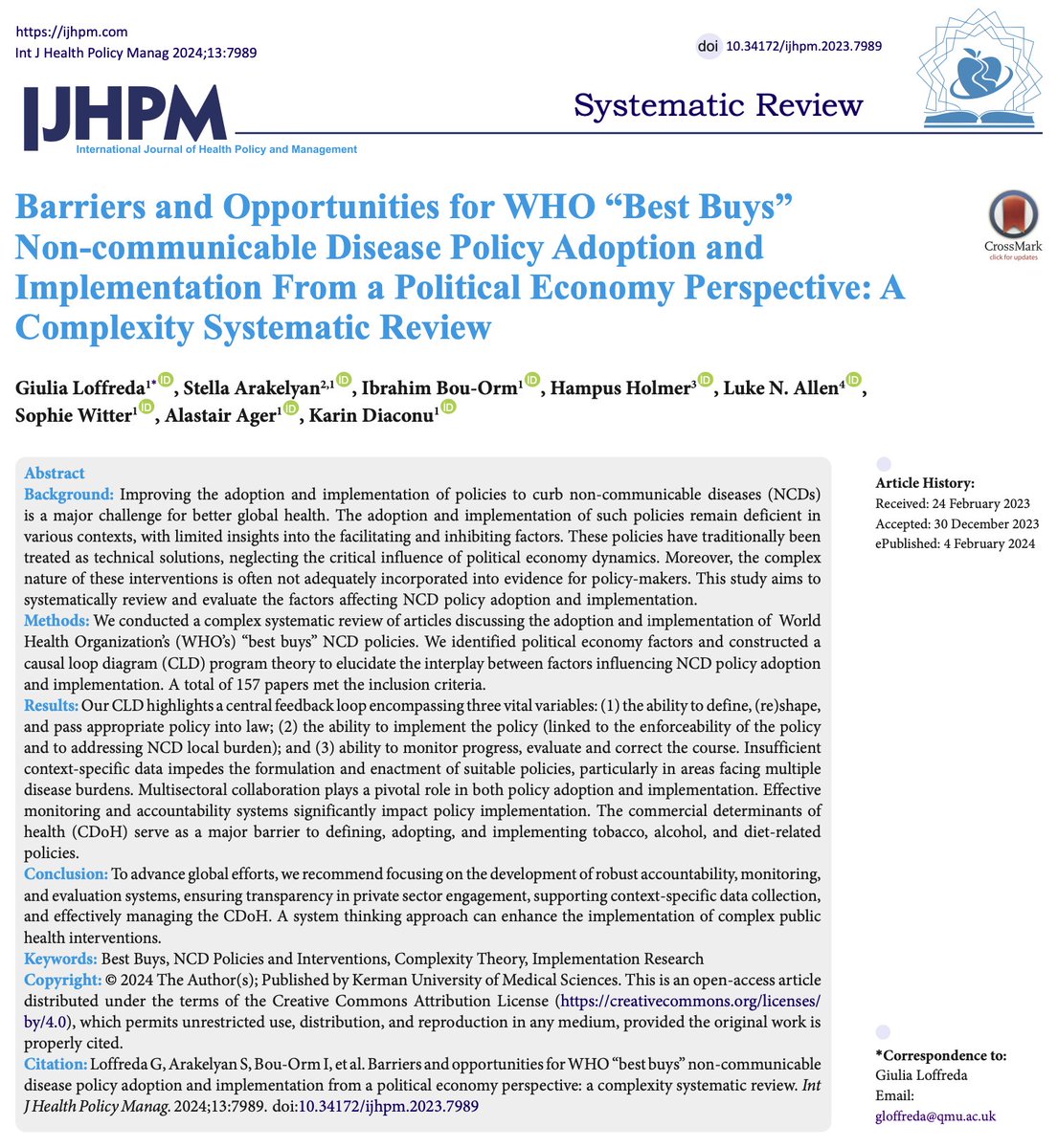 💥💫It's finally out! @IJHPM article

The political economy of @WHO NCD best buys

📑ijhpm.com/article_4549.h…

Many thanks to all the amazing co-authors
@DrStellaArakel @IBouOrm @hampusholmer @drlukeallen @sophie_witter @AlastairAger @KarinDiaconu