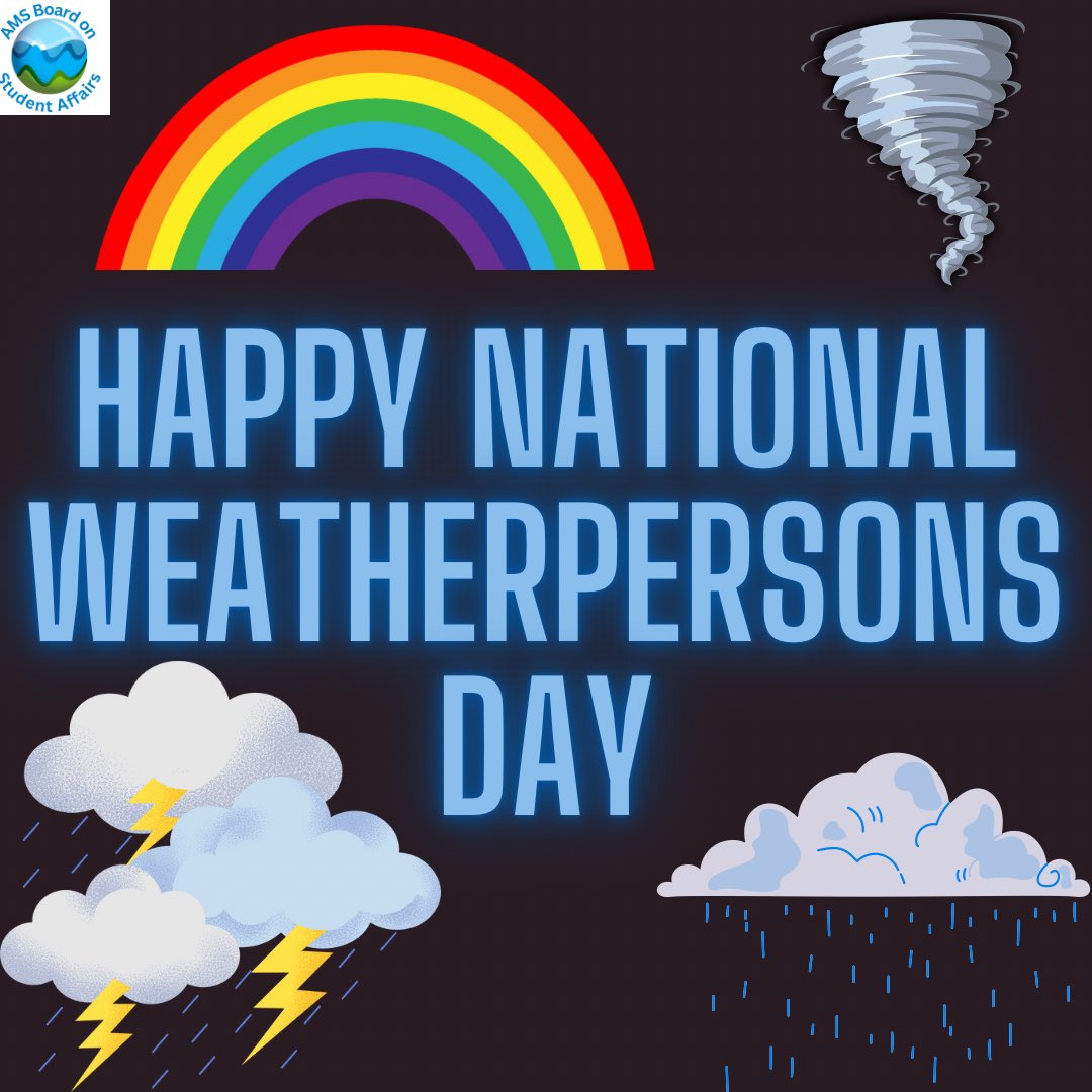 Happy #NationalWeatherpersonsDay to all the meteorology students, weather enthusiasts, and meteorologists out there! We appreciate you.