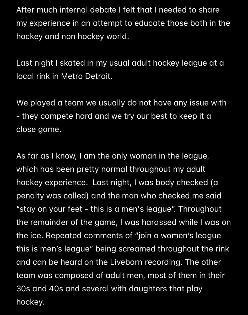 jtribs14's tweet image. I had a disturbing experience at the rink last night as a hockey player and I wanted to shed some light on it so others might be aware.