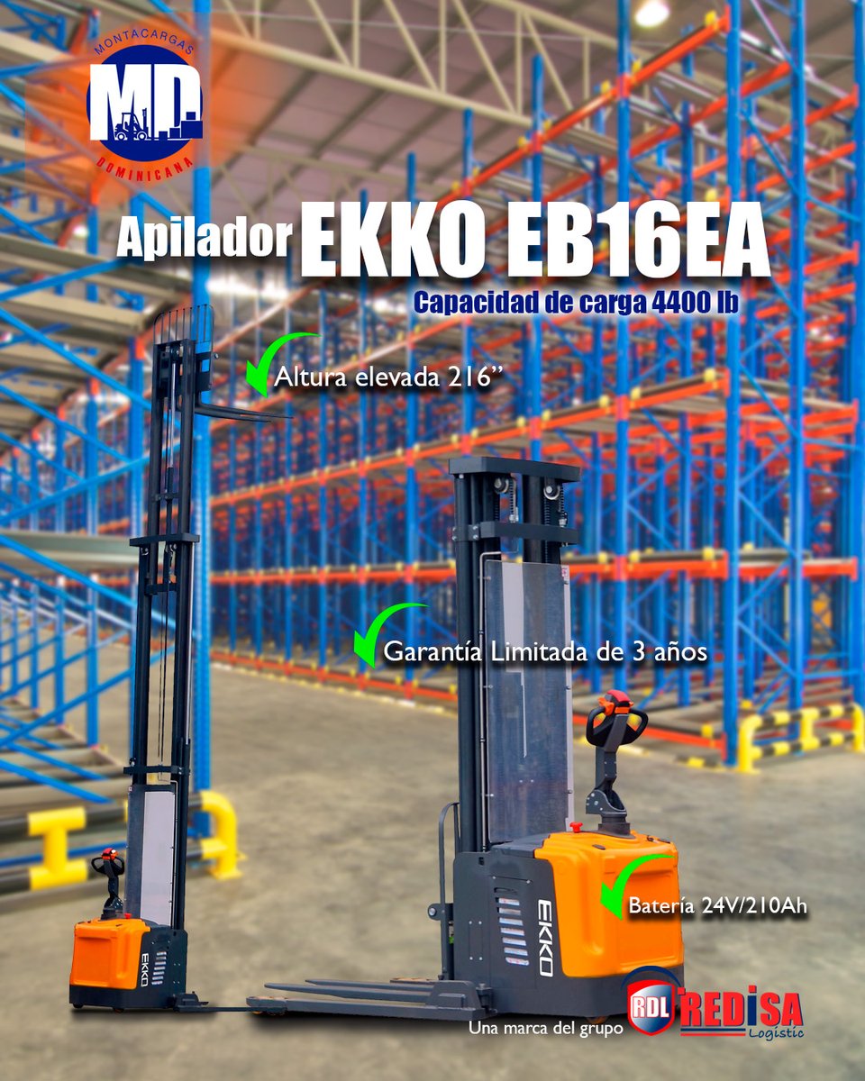 LogisticRedisa's tweet photo. ¡Optimiza tu almacén con el potente EKKO EB16EA! 🚀 Este equipo revolucionario ofrece un rendimiento excepcional, su diseño compacto y extraordinaria maniobrabilidad son ideales para espacios reducidos, permitiéndote aprovechar al máximo tu espacio de almacenamiento. 🏭@EKKOlifts https://t.co/BCyC1BKmZU