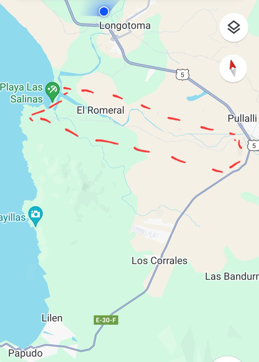 Wilfred_Chile's tweet photo. @CHVNoticias El sector de Las Salinas de Pullalli (zona demarcada) pertenece a La Comuna de Papudo, y es parte de la Provincia de Petorca. Colinda por el Oeste con la ciudad de Papudo separada por unos 12 kms. pero esa distancia con viento fuerte no es nada para los incendios. Gracias. https://t.co/ta7O8hwu8j