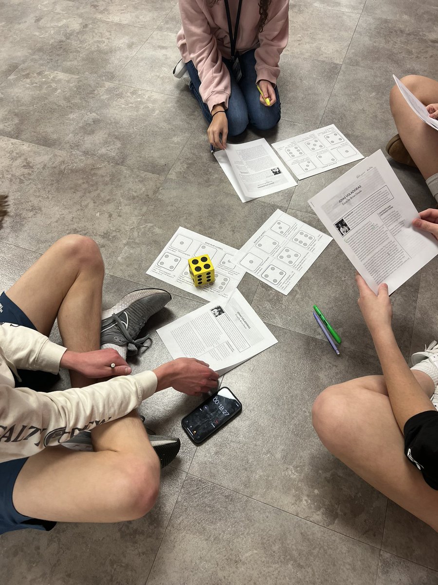 MsAlvarezArango's tweet photo. Stop, Plop and Roll! Finding different ways to annotate 🎲 #EnglishII @Grapevine_HS https://t.co/PpYGJ8CLXz