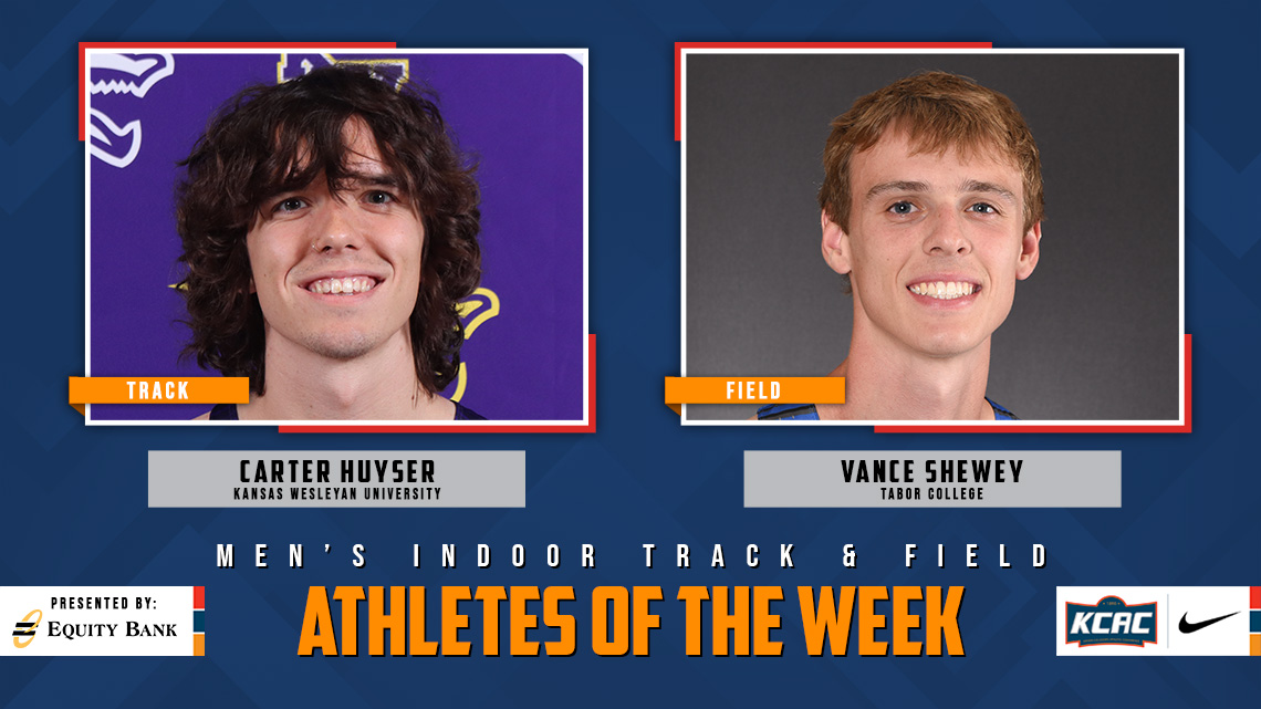 kcacsports's tweet photo. Carter Huyser of @kwucoyotes and Vance Shewey of @GoTaborBluejays Earn KCAC Men's Indoor Track &amp; Field Weekly Honors, presented by @EQUITYBANK! #KCACitf #LetsBuildEquity #LetsBuildLeaders

https://t.co/BcqL91iNf7

@NAIA https://t.co/uDoBThUZN4