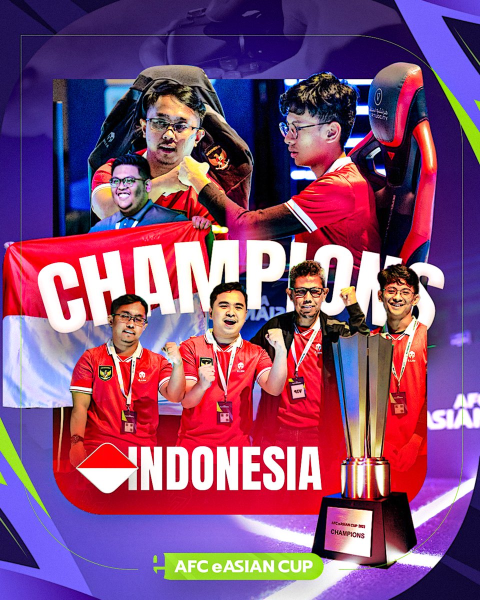 streamingdino's tweet photo. Alhamdulillah Indonesia juara AFC eAsian Cup 

Selamat timnas Indonesia 
#AFCeAsianCup https://t.co/XV7MYfXxjK