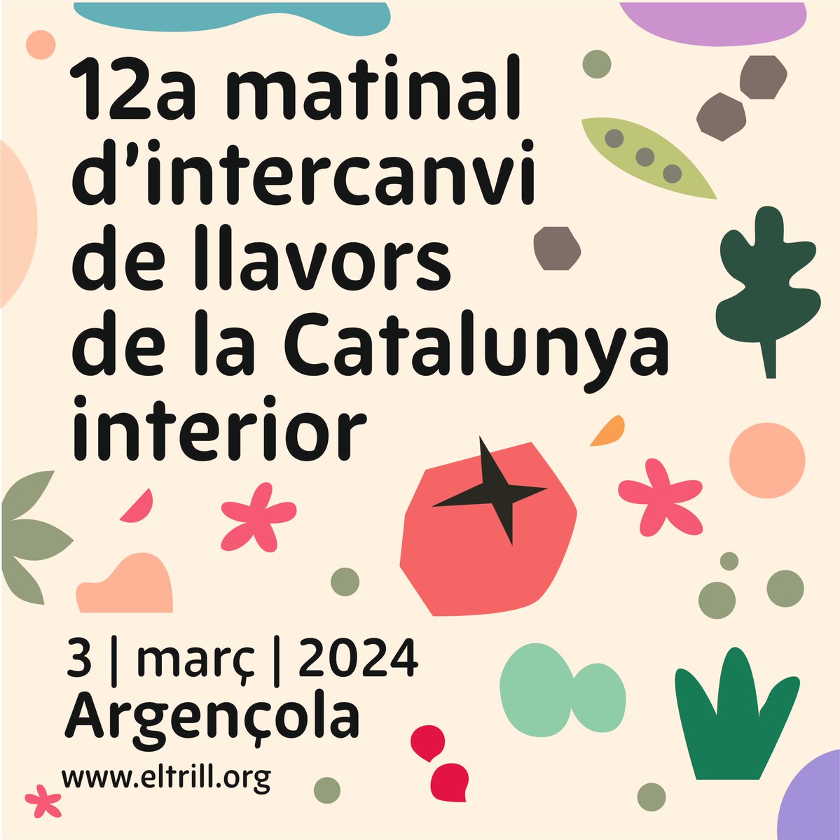 eltrillargen's tweet photo. 12a matinal d’intercanvi de llavors de la caralunya interior 2024 
Argençola
#matinalllavors
https://t.co/tXsFYYt6Wo
@ajuntamentargl https://t.co/FIGajX6RDs