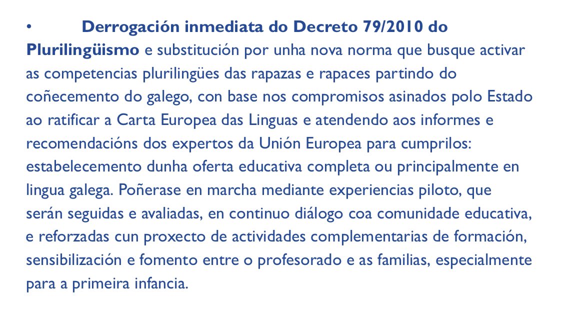Rueda mente porque é un señorito que odia o galego.

Isto é o que di o programa electoral do BNG: 

🔹prohibido prohibir o galego; 
🔹garantir que se aprenda en igualdade; 
🔹abrir coas liñas en galego que indica a Carta Europea das Linguas.

Tanto lle proe que exista o galego?