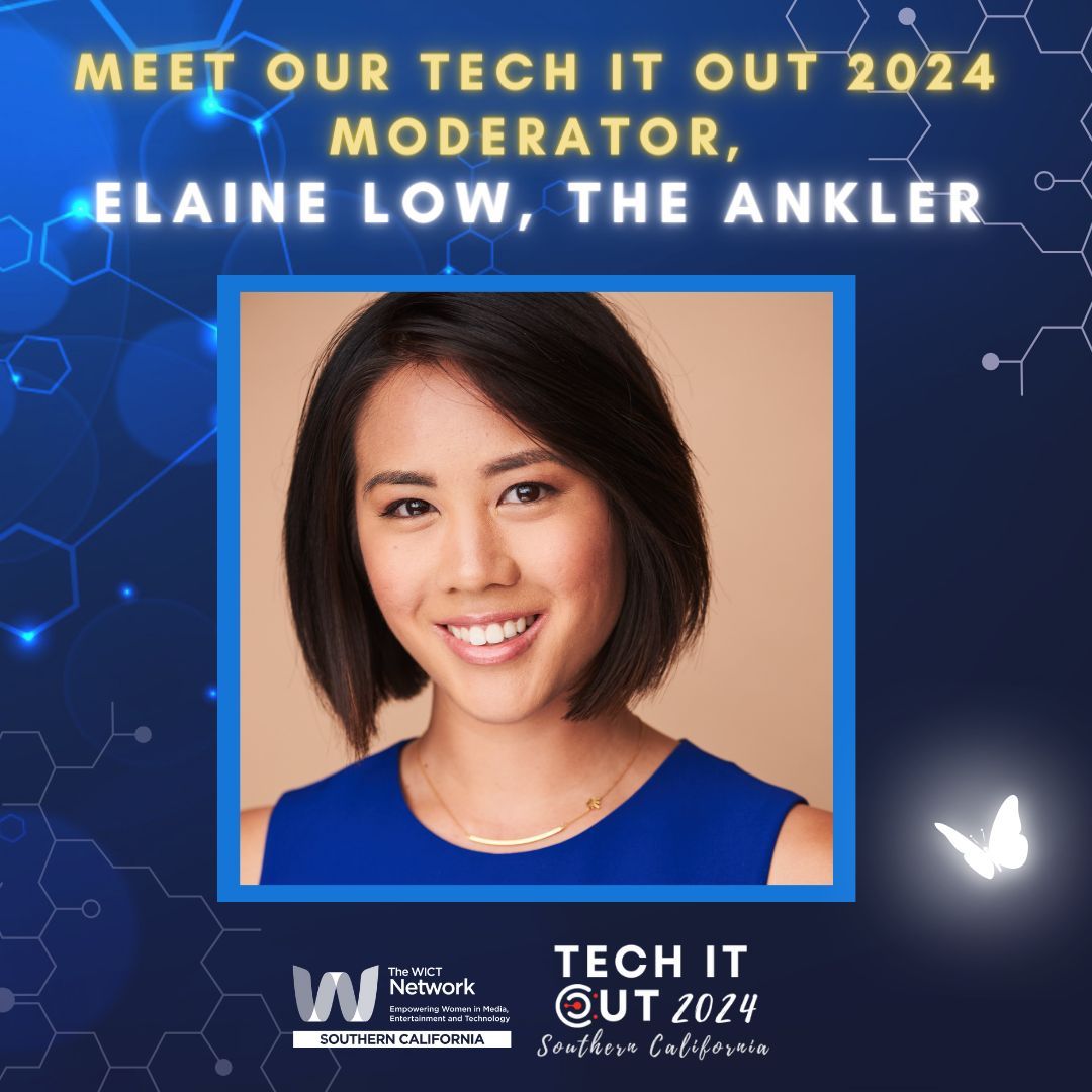 WICTSoCal's tweet photo. Meet our moderator for our #TechItOut2024 panel, @ElaineLow of @TheAnkler.
Join us at A+E Networks, Thurs, Feb 8 @ 6 pm, for an evening of fun, networking & education. Tickets are on sale for a limited time—register here: https://t.co/APgQaIkjgd #WICT #WomenInTech #LeadWithMore https://t.co/kxvp3iA5gX
