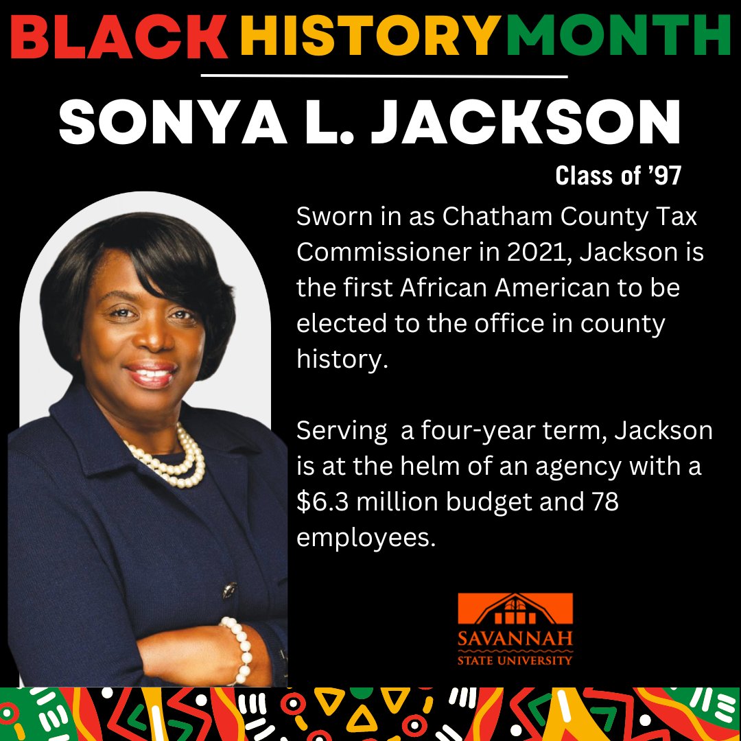 Meet Sonya L. Jackson, SSU alumna and the first African American elected as Chatham County Tax Commissioner in county history. #youcangetanywherefromhere #hbcuproud #BlackHistoryMonth