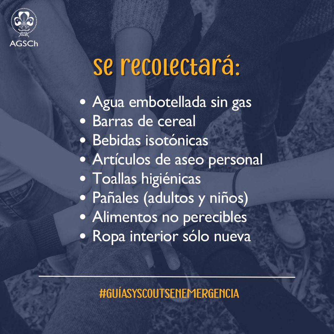 Desde mañana, nuestra Casa Nacional ubicada en República 97, Santiago, estará abierta como centro de acopio.

Les invitamos a participar y apoyar a quienes hoy necesitan de nuestra solidaridad ☘️⚜️