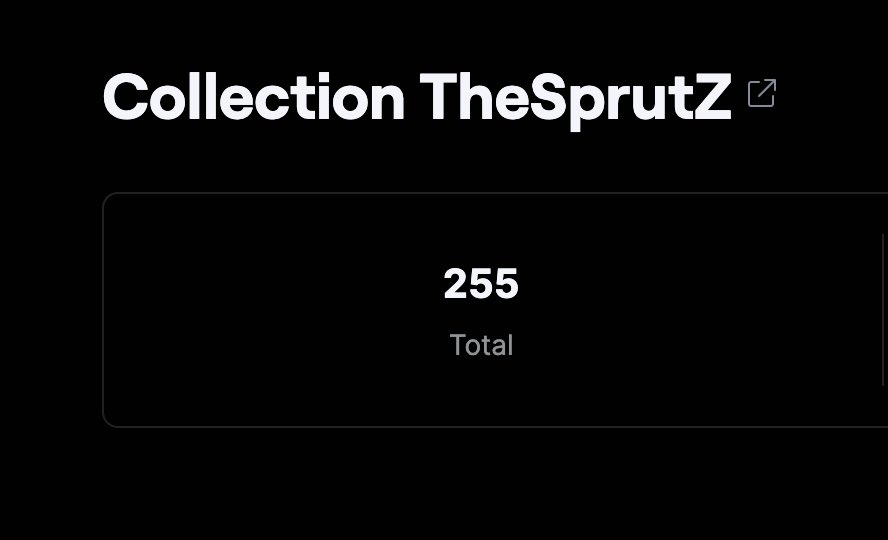 More than half supply has been created.

HALF supply will be available by the end of 2024

Only 444 #SprutZ will be created.