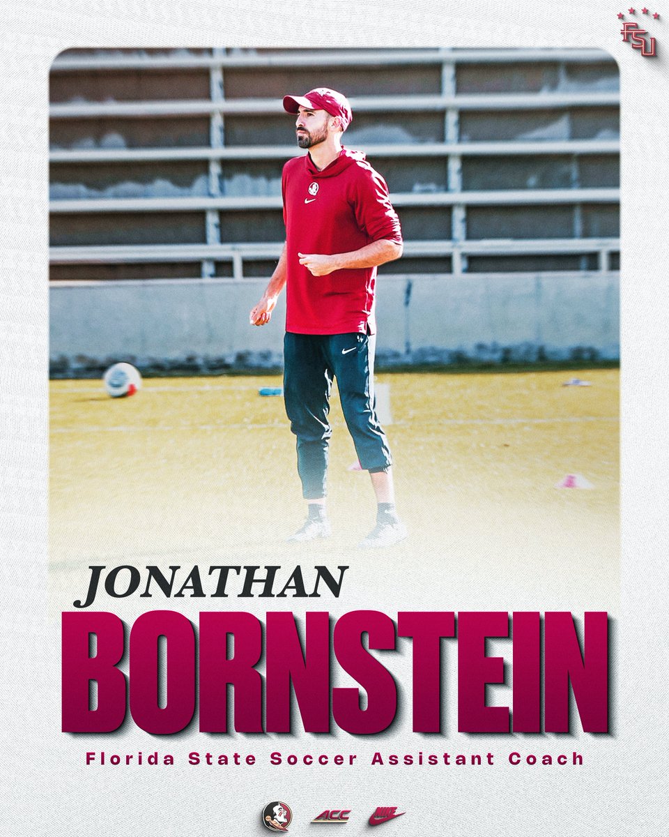 FSUSoccer's tweet photo. An 18-year pro and former member of the USMNT is officially a part of the Seminole staff

Welcome Jonathan Bornstein to Tallahassee🍢

🔗https://t.co/qKYvRxpxYd

#OneTribe https://t.co/djv1OkL3O1