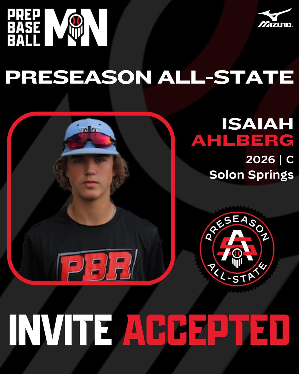Prep Baseball Minnesota (@prepbaseballmn) on Twitter photo ๐๐๐๐ ๐๐ ๐๐ซ๐๐ฌ๐๐๐ฌ๐จ๐ง ๐๐ฅ๐ฅ-๐๐ญ๐๐ญ๐
Isaiah Ahlberg โก๏ธ ๐๐ฏ๐ท๐ช๐ต๐ฆ ๐๐ค๐ค๐ฆ๐ฑ๐ต๐ฆ๐ฅ
โพ: C
๐: 2026
๐: <a href="/SolonEagles/">Solon Springs Athletics</a>
๐ฅ: <a href="/MNIcemen/">Minnesota Icemen Baseball</a>
#MNPreseasonAS24
๐ค: loom.ly/vVLU4tE ๐๐๐๐ ๐๐ ๐๐ซ๐๐ฌ๐๐๐ฌ๐จ๐ง ๐๐ฅ๐ฅ-๐๐ญ๐๐ญ๐
Isaiah Ahlberg โก๏ธ ๐๐ฏ๐ท๐ช๐ต๐ฆ ๐๐ค๐ค๐ฆ๐ฑ๐ต๐ฆ๐ฅ
โพ: C
๐: 2026
๐: <a href="/SolonEagles/">Solon Springs Athletics</a>
๐ฅ: <a href="/MNIcemen/">Minnesota Icemen Baseball</a>
#MNPreseasonAS24
๐ค: loom.ly/vVLU4tE