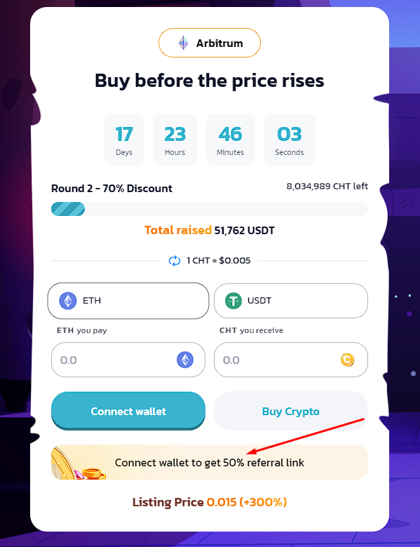 We have an active referral program. You can get 50% of crypto for every sale made. Contact us for more info!