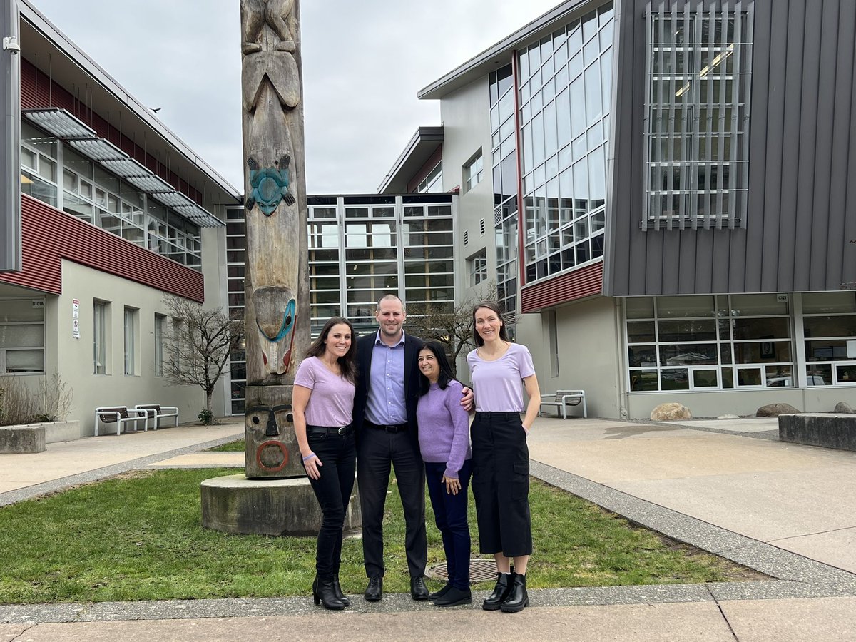 Thank you to wonderful @SutherlandSec Admin Staff - Principal @mrbarrettsclass and VPs Shannon Smart & Cora Pross for wearing purple to raise awareness for PEDAW 💜 Your support is greatly appreciated & so nice to see you all today! @loveourbodies #showyourpurple #purple4pedaw
