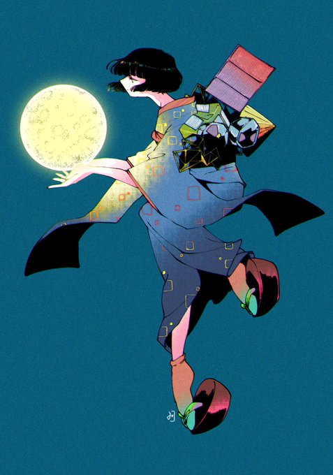 「満月 着物」のTwitter画像/イラスト(新着)