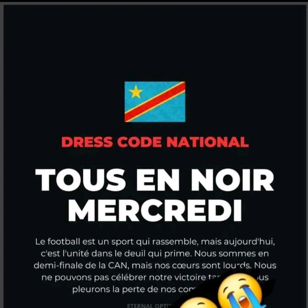 JosephOmana3's tweet photo. #Urgent : L'heure de la Vérité approche, 30 ans des souffrance atroce. 
On est fatigué que la Justice de Dieu se manifeste.  

On est en demi-finale de la CAN 2023 mais nos cœurs battent plus fort que les bombe.

@IsralMutombo11 @leParrainRDC @Presidence_RDC @batoto_ya_goma https://t.co/mFujUuju6b
