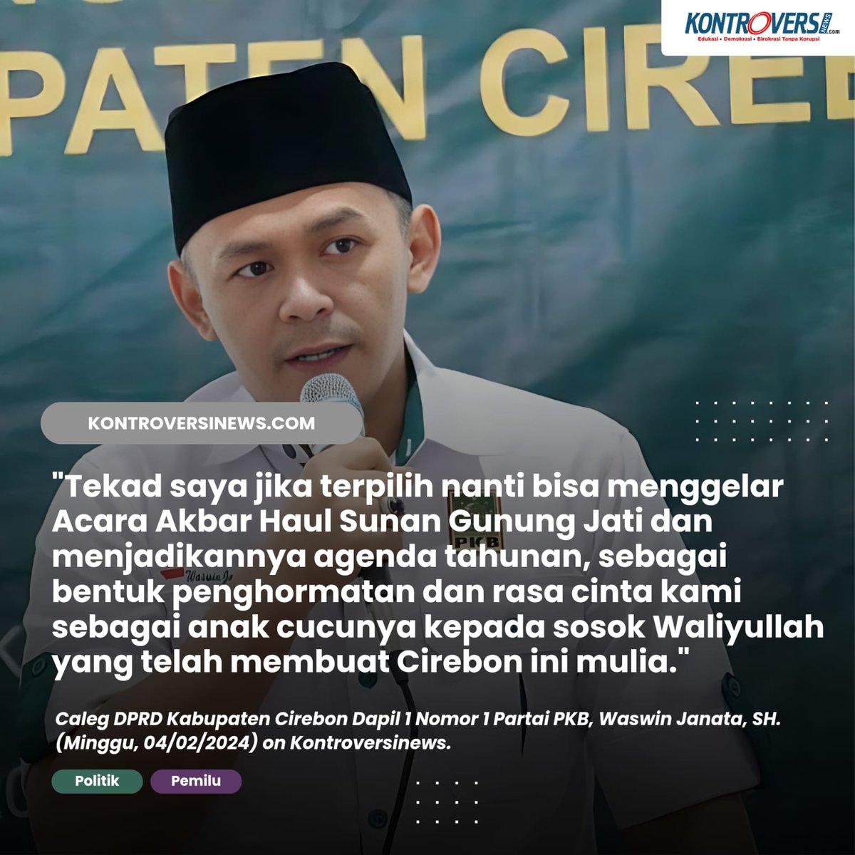 Waswin_Janata's tweet photo. Waswin Janata Punya Cita-cita Gelar Haul Akbar Sunan Gunung Jati @bpdul @GusNoberic89 @DPP_PKB @imansyukri @EmHasanuddin https://t.co/8nzNz5Tfm6 https://t.co/JWXOsbiW55