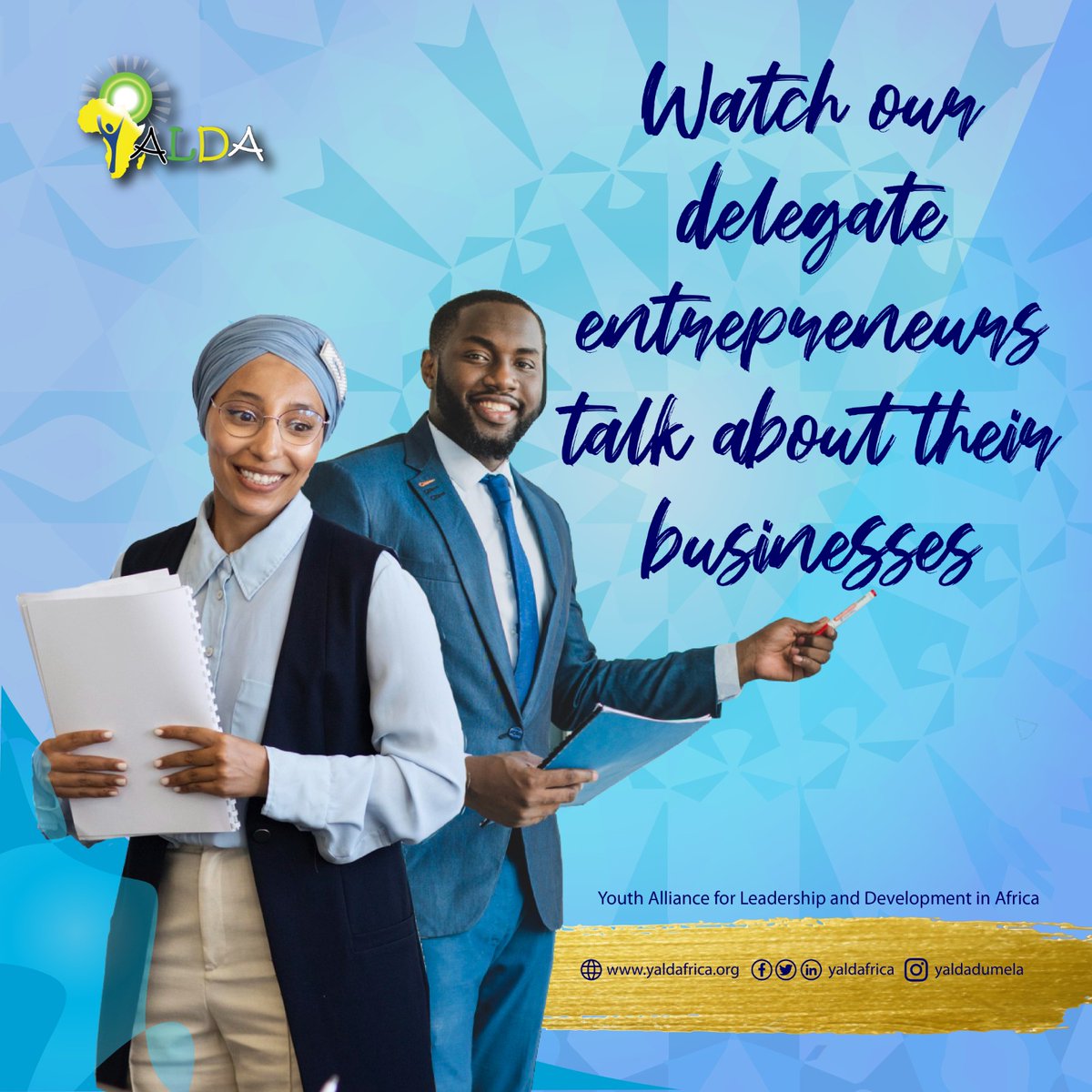 yaldafrica's tweet photo. Watch our Delegate entrepreneurs talk about their busineses

Bongani Masela: https://t.co/wX9GsA8VYb

Christelle Monthe: https://t.co/KKoiaIIRTS

Fayza Kedir: https://t.co/GzJvcbiCmD

#Entrepreneurship
#InvestingInAfrica
#ElevateYourCommunity
#ByAfricansForAfricans
#Youth4AFCFTA
#YoungAfricanLeadership