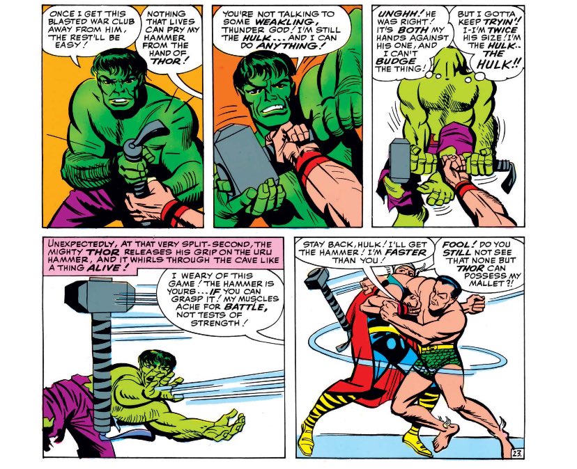 chelsdaniel280's tweet image. Hulk vs. Mjolnir ✨
(Avengers #3 - Stan Lee, Jack Kirby, Paul Reinman, Stan Goldberg, and Sam Rosen)
#Hulk #Mjolnir #Thor #Namor
#Avengers #Marvel #MarvelComics