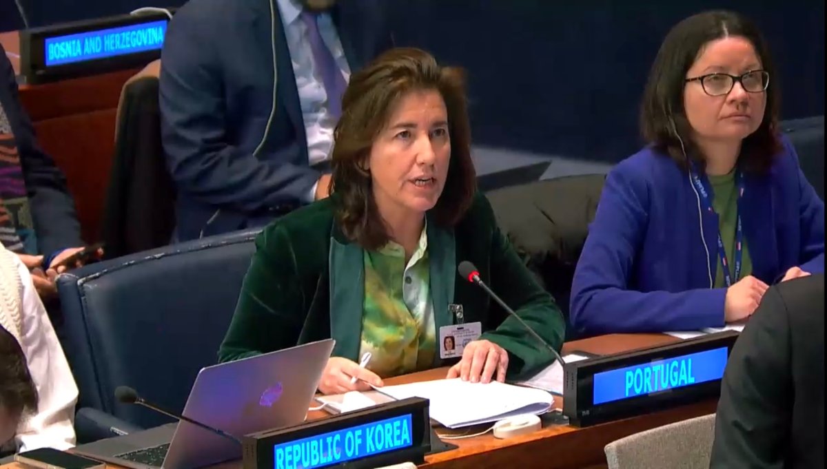 At general debate of #CSocD62, 🇵🇹 Min of Labour underlined that equal opportunities & fighting inequalities are critical 
conditions for social cohesion, trust & peace. She underlined national #ChildGuarantee & #DecentWork agenda as actions to improve real lives for real people.