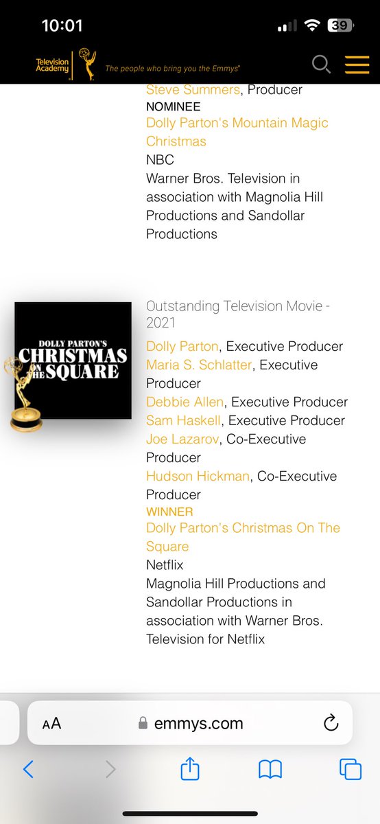 Dollymania's tweet photo. @humancomedian loved your Forbes piece on EGOTs but Dolly also has a Primetime Emmy so she’s halfway there. (She previously won a Midsouth Regional Emmy in 2018 but she got her National one in 2021.) https://t.co/hJnRxcjnqd