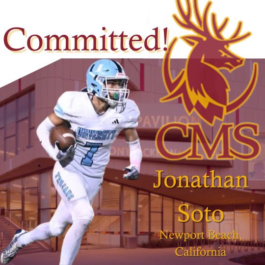 jonathan_soto06's tweet photo. I am proud to announce my commitment to play football and further my education at Claremont McKenna College! I would like to thank God, my family, coaches, friends and teammates who have all supported me on my journey.  Thank you Coach Sanders for the opportunity! Go Stags! https://t.co/6dpsZ7T3aa