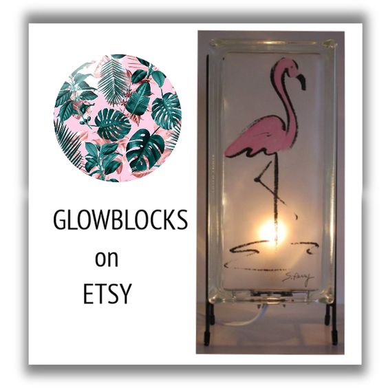etsy.com/shop/Glowblocks FREE SHIPPING #freeshipping #etsy #lamps #nightlights #gifts #retro #handmade #lamp #giftideas #glassblock #50s #midcenturymodern #onlineshopping #flamingo #pinkflamingo #tropical #Florida #flamingos #birds #birdlover #50s #50sdecor