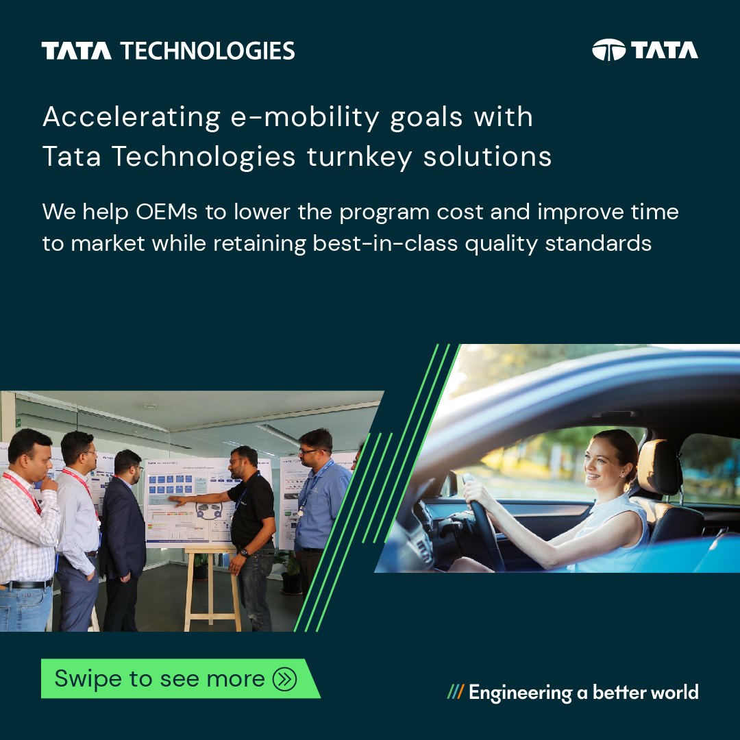 TataTech_News's tweet image. #ElectricVehicles- Tata Technologies Turnkey Research, Engineering, &amp;amp; Development (#TREaD) offers outsourced full vehicle engineering services &amp;amp; solutions for top hat programs helping OEMs reduce overall time to market &amp;amp; cost.

👉 lnkd.in/dN8FCbQj

#engineeringabetterworld
