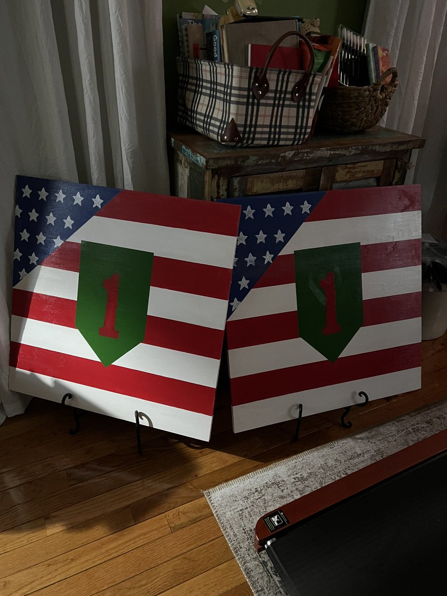 I put the finishing shine and heart on these two wood barn quilts this evening. Hope you like them. I donate them each month to raise money for scholarships for graduating JCHS Seniors whom are military dependents.