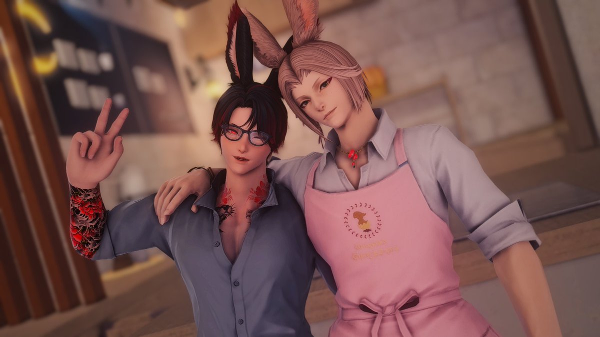 DarkNinji's tweet photo. Just quick gposes with Ray Dongle and my fearless leader Yana Alessandri #lofiartparty #ffxivgpose https://t.co/VlY2hNNm7t