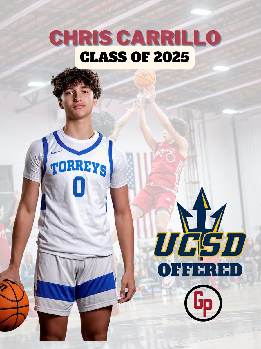2025 La Jolla Country Day PG Chris Carrillo has received his first D1 offer from Eric Olen &amp; UC San Diego. A steady yet dynamic floor general who can dominate games with his scoring or playmaking, Carrillo is primed for a breakout spring on the 3SSB circuit. #GP
