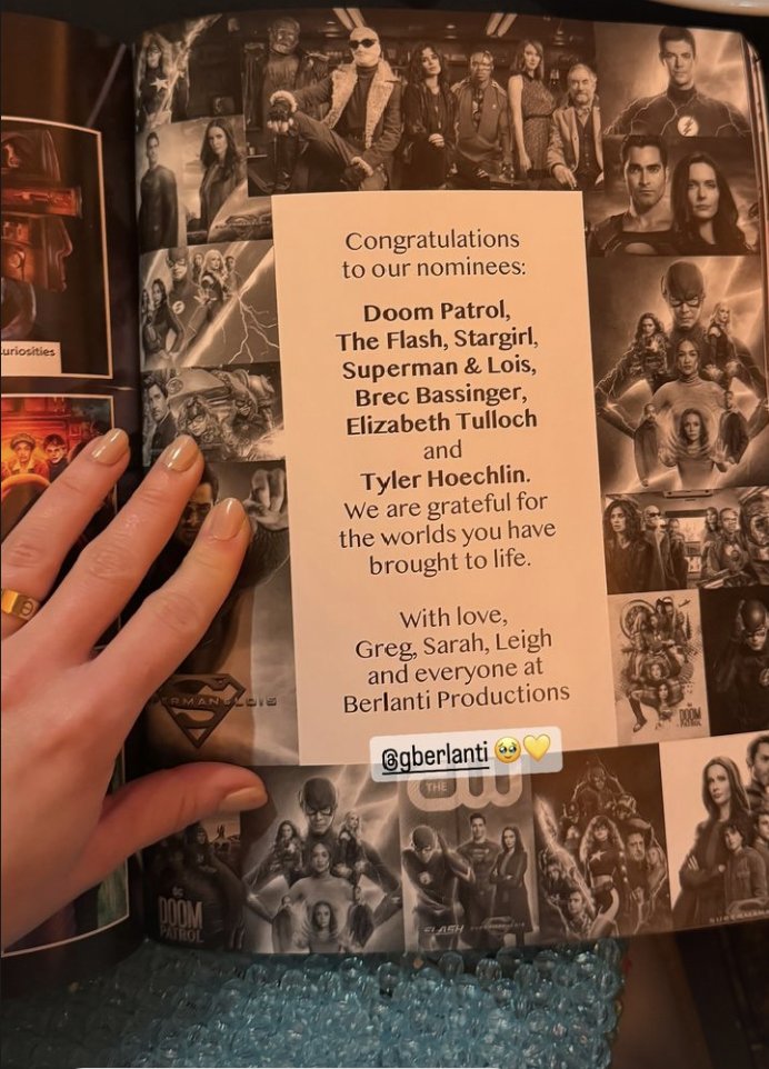 Greg Berlanti's gift to Brec Bassinger and the rest of the supers nominated at the #SaturnAwards!