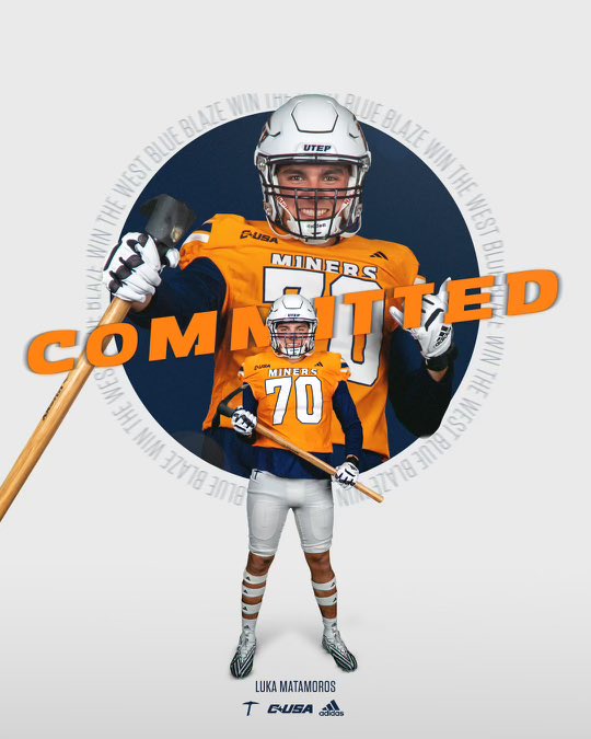 After a great conversation with @CoachSWUTEP and @CoachKaster as well as a lot of thinking with family I am excited to say I’ll be taking my talents to the University of Texas El Paso!!⛏️⛏️🙏🏽🙏🏽 #PicksUp @CoachCastillo77 @CoachDPearce @CoachTorres60