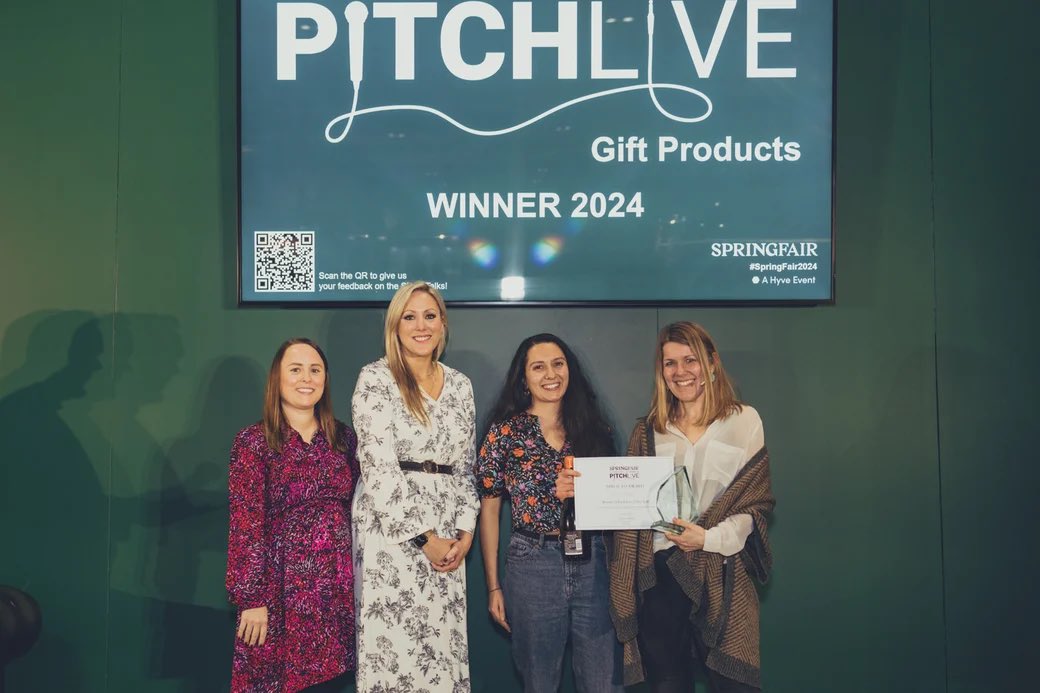 VintageOlisaLLC's tweet image. 3 incredible Gift brands took to the stage to pitch their products. Congratulations to Ducky Zebra on being selected as the winner! Their award-winning, sustainable clothes for babies are free from gender stereotypes and made to inspire kindness and confidence.  #SpringFair2024