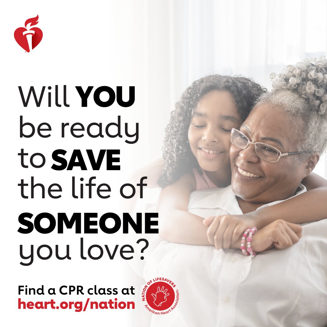 More than 350,000 people, including 23,000 children, have cardiac arrest each year. Learn CPR and be ready to act. Find CPR training at spr.ly/6012pa1ta #HeartMonth #NationofLifesavers
