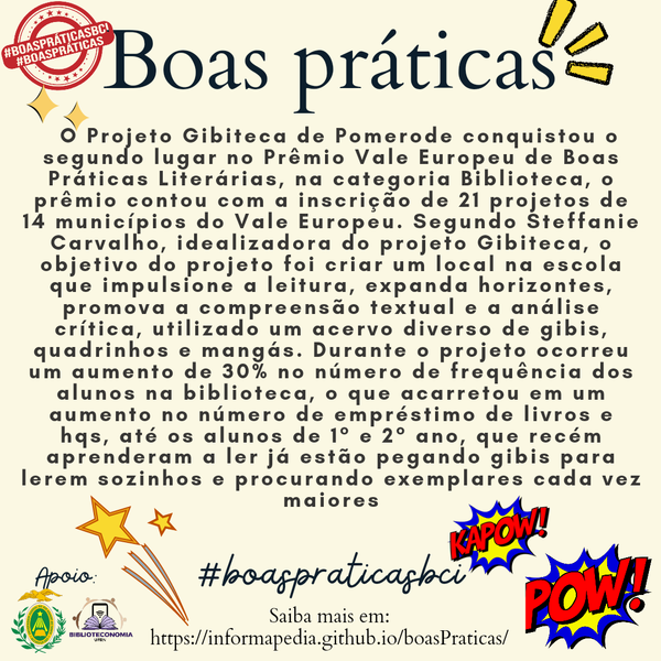 BoasPraticasBCI's tweet photo. Você sabia que tem um prêmio para boas práticas literárias aqui no Brasil? Fiquei sabendo agora! 💡🍾

#biblioteca #boaspraticas #boaspraticasbci #leitura #literatura #ufmg #ufrn #livro #pomedore https://t.co/bovYv69LzT