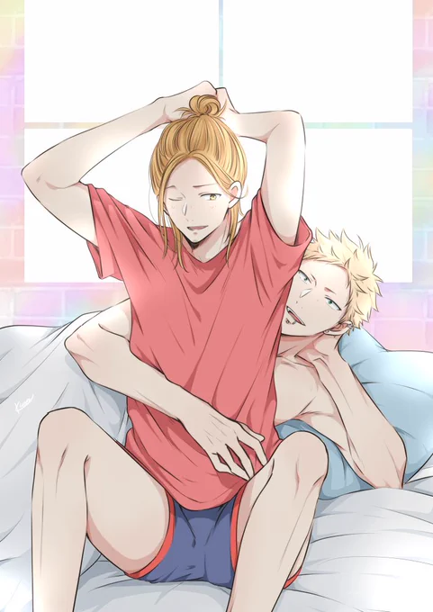 「だめだって・・もう起きなきゃ」「いいからいいから、もう少しこうしてようぜ」 