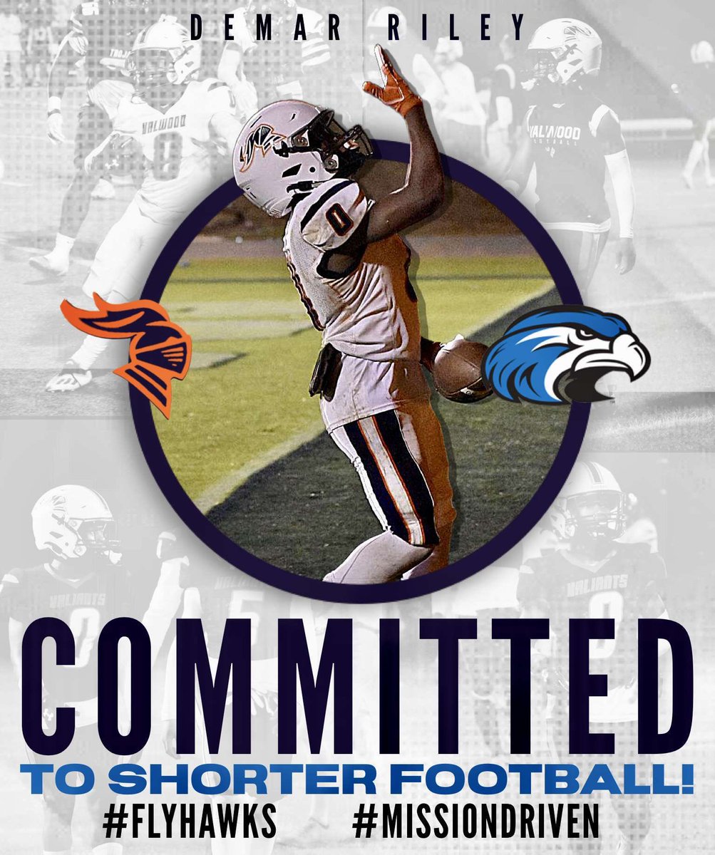 demar_riley's tweet photo. First I want to thank God for this opportunity. I want to thank my family, friends, and coaches all the support over the years. Very blessed to have the chance to play at the next level. I will be taking my talents to @Shorter_FB! #gohawks 🤍💙 https://t.co/a7t5ngFaQN