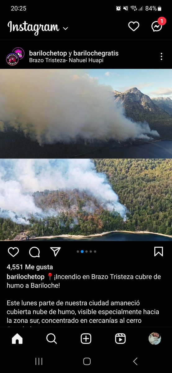 Estelaski's tweet photo. Asi está Brazo Tristeza 05.02.2024. Hay aviones hidrantes? hay dotación de bomberos especializados? hay especialistas para ayudar a la fauna y flora? hay responsables? @rionegrogob @AmbienteNacion https://t.co/19a1nj9bcK
