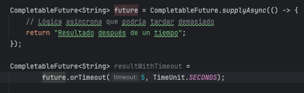 TaCodeTV's tweet photo. Trabajando con Timeouts en CompletableFuture ⏰⚡️La paciencia es una virtud, pero a veces necesitas establecer límites. Con completeOnTimeout y orTimeout, puedes manejar tiempos de espera en tareas asíncronas. ¡No permitas que tu código se quede esperando indefinidamente! 🕰️🚀 https://t.co/dkkXtWFmpS