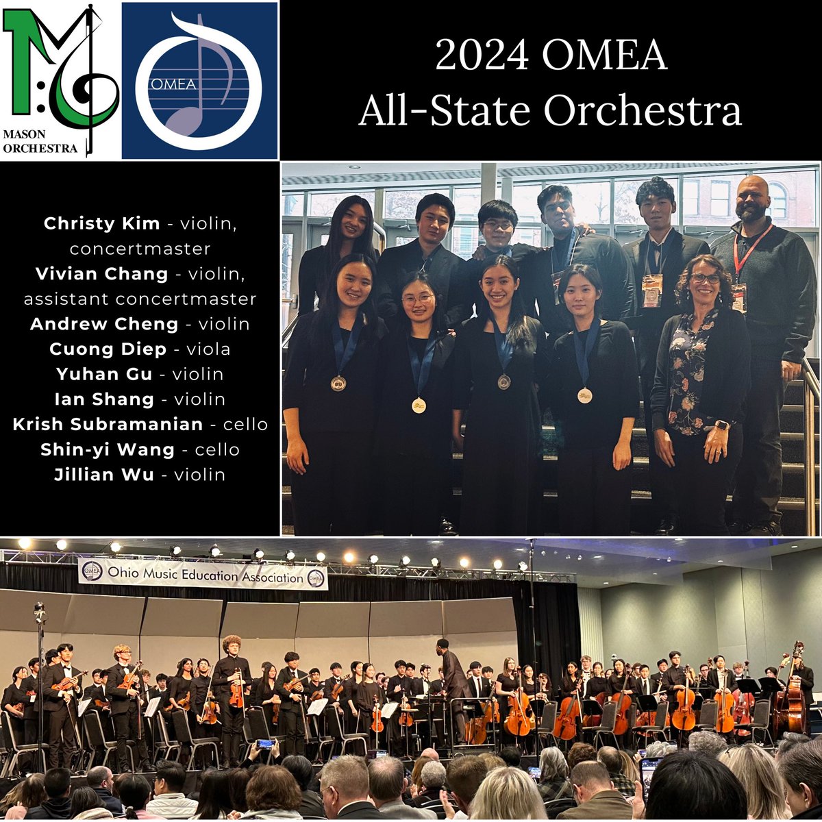 Congratulations to the <a href="/OMEAOhio/">OMEA - Ohio</a> All-State Orchestra students from Mason Orchestra! They performed alongside top musicians, from schools across Ohio, in an outstanding performance this weekend at the 2024 OMEA Professional Development Conference!
