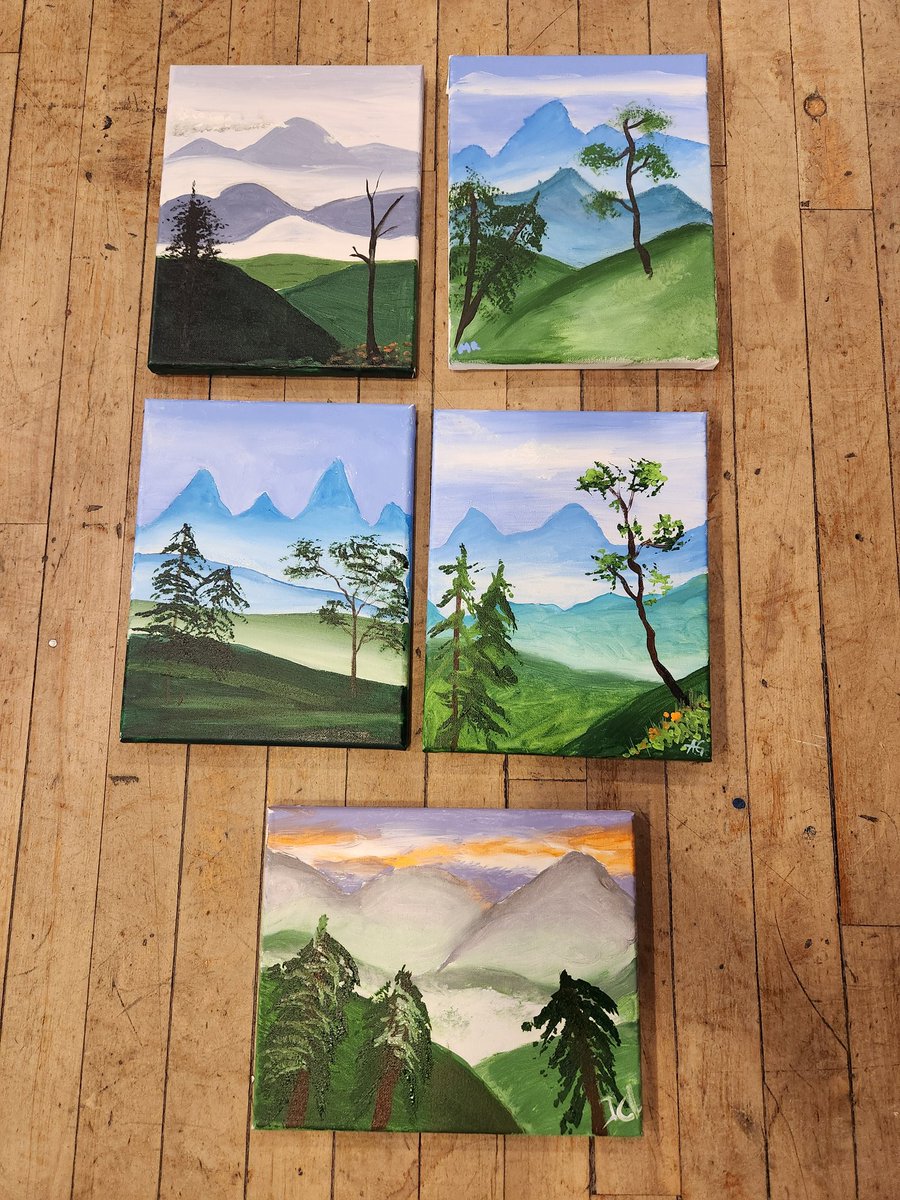 I made a bad art!

I went to an acrylic painting class as part of my "try to meet anyone outside of the department" scheme. Most of the attendees were older ladies but I had a good time and made bad art (especially taken in comparison to what everyone else did!).
