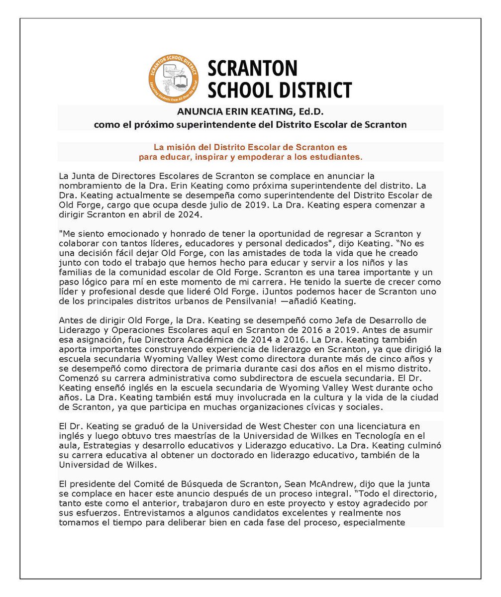 Scranton School District tweet media