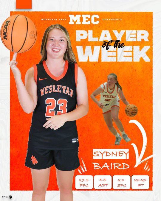 Congrats to our very own Sydney Baird for earning MEC Player Of The Week Honors! Well Deserved ‼️
