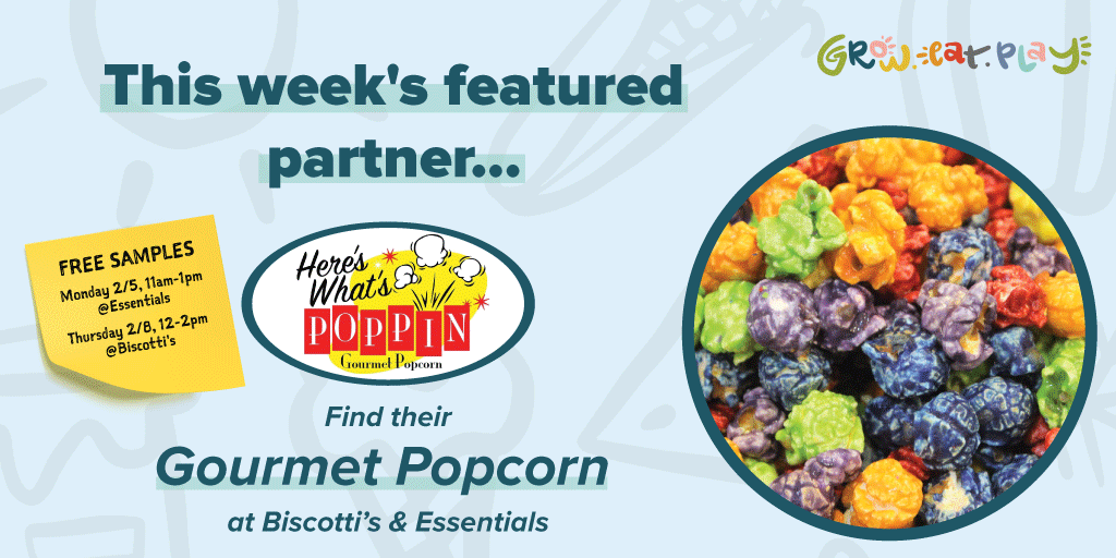 Find out more about Here’s What’s Poppin’ and their products - ow.ly/HIkB50Qxj9t

#HeresWhatsPoppinPopcorn #Biscottis #Essentials
