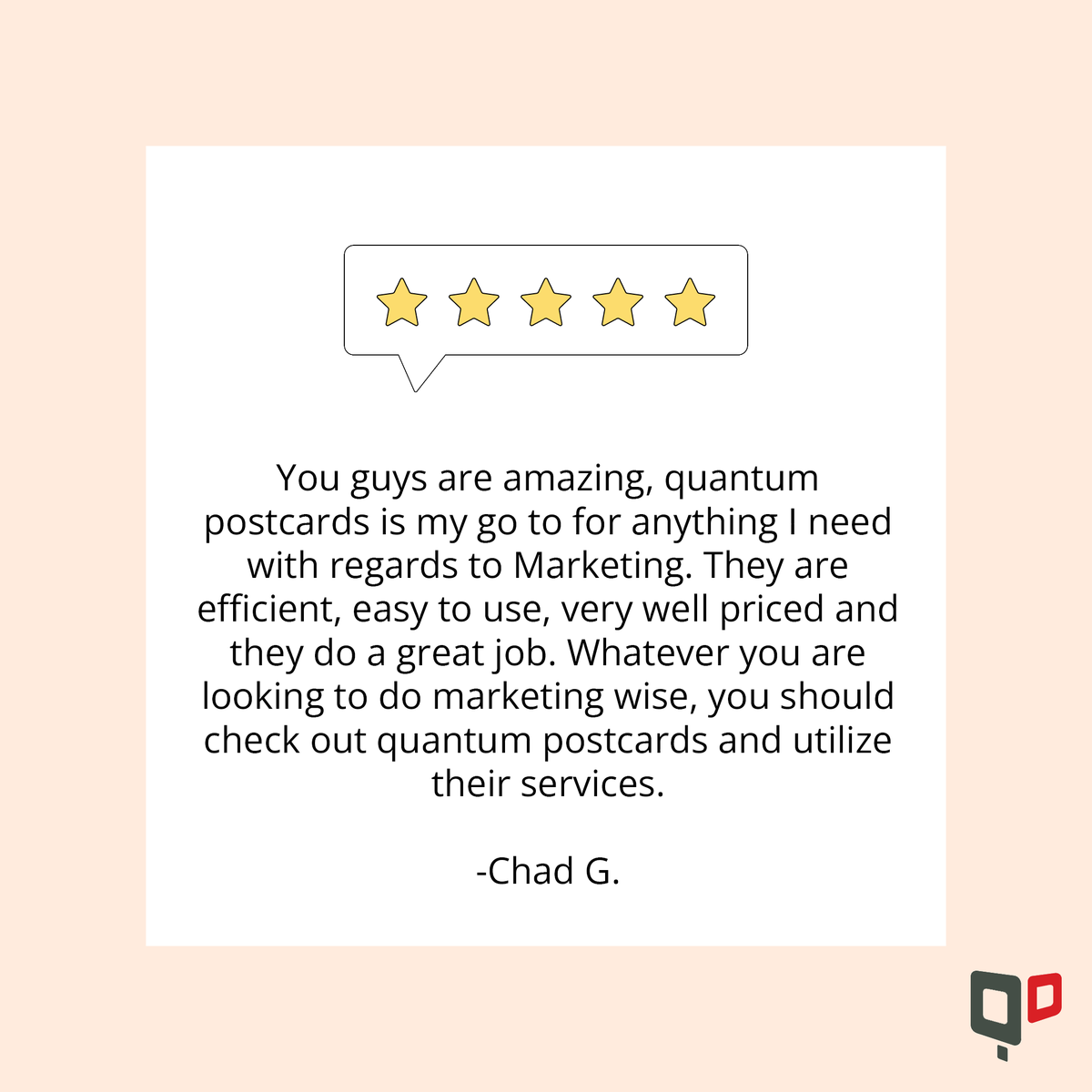 QuantumDigital's tweet photo. Thank you for making us your choice Chad G. Thank you Chad G. for your glowing review.

#customerappreciation #postcardmarketing #realestatemarketing #printmarketing #smallbusiness #directmail https://t.co/rikq9XZ28f